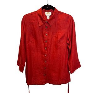 Talbots Petites Women's Irish Linen Skirt Set Size 10 Burnt Orange